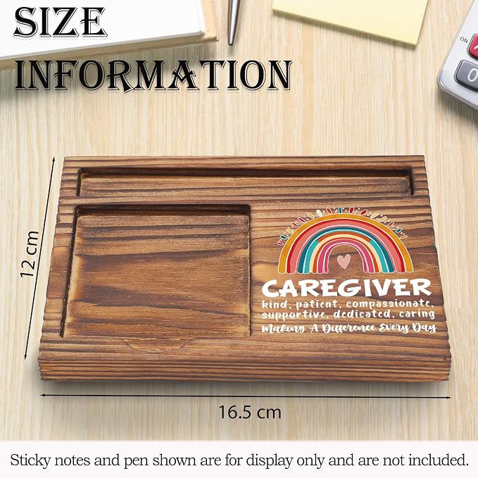 Caregiver Appreciation Gift Sticky Note Holder, Thank You Encouragement Desk Accessory for Nurse Coworker, National Nurses Week Office Desk Item TZP176