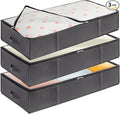 Lifewit 95L 3 Pack Under Bed Storage Containers, Large Capacity Blanket Storage Bags with Reinforced Handle, Organization and Storage for Comforters, Sheets, Clothes, Bedroom, College Dorm, Grey