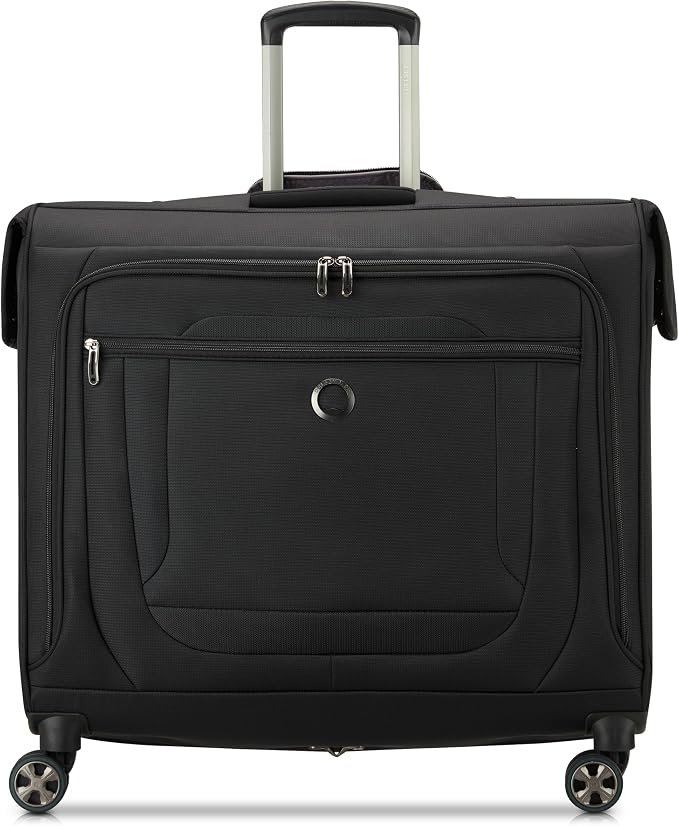 DELSEY PARIS Helium DLX - Rolling Garment Bag with Spinner Wheel - Lightweight Travel Garment Bag - SECURITECH Zip - Suit and Dresses Rolling Travel Bag - Checked Size, Black