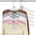 Clothes Hangers Space Saving Shirt Hangers, Non Slip Multi Shirt Organizer for Closet with Foam Padded Closet Organizers and Storage for T Shirt Short Dress Sweater Blouse Hoodie Coat Beige 4 Pack
