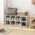 Furinno FANO 8-Cube Shoe Rack, Stackable Shoe Organizer, White | 11.7 x 35.9 x 15.6, Shoes Storage, for Closet Entryway, Office, Garage