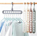 9 Space-Saving Hangers Heavy-Duty PP Plastic Tiered Hanger Organizer with Non-Slip Foldable Design, for Closet (Random, 5)