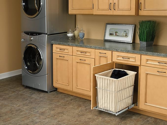 Rev-A-Shelf HRV-1520 S CR Cabinet Hamper Wire Pullout, Chrome