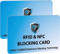 SaiTech IT 2 Pack RFID Blocking Card for Credit Debit ID Card, Sky Blue | Slim Anti-Theft Contactless NFC RFID Blocker Protector, Easily Fit into Wallet and Purse, for Men & Women