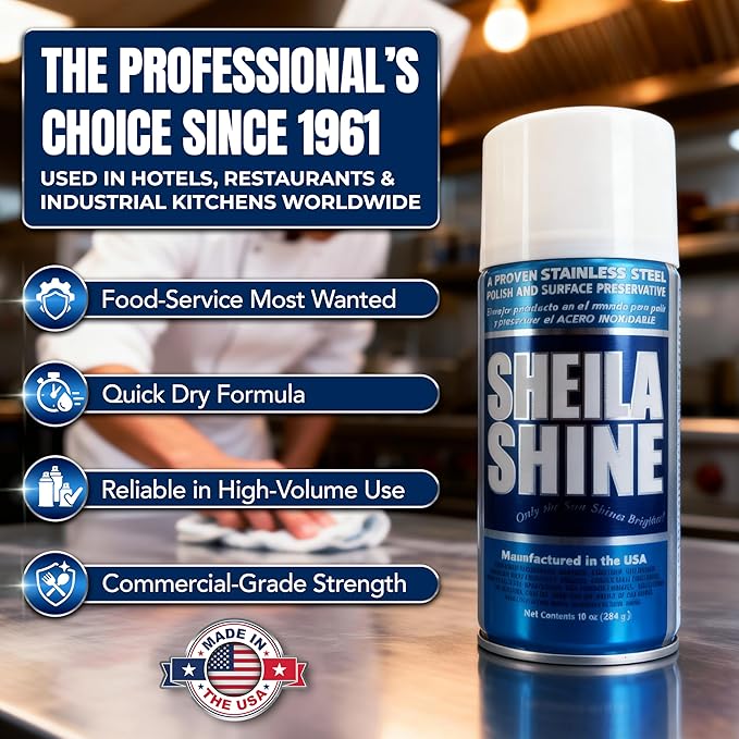 12 x 10oz Stainless Steel Cleaner and Polish - Cleans, Polishes & Protects Kitchen Appliances, Refrigerators, Sinks, Ovens & Grills - Residue & Streak Free Shine - Stainless Steel Cleaner for Sink