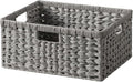 GRANNY SAYS Large Wicker Basket for Storage, Waterproof Basket for Shelves, Storage Basket with Handles, Grey Basket for Storage, 1-Pack