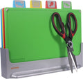 Cutting Board Set: 4-Piece Color-Coded, Non-Slip, BPA-Free, Perfect kitchen essentials for new home, Dishwasher Safe with Premium Scissors and Chopping Board Organizer, Quality kitchen stuff.