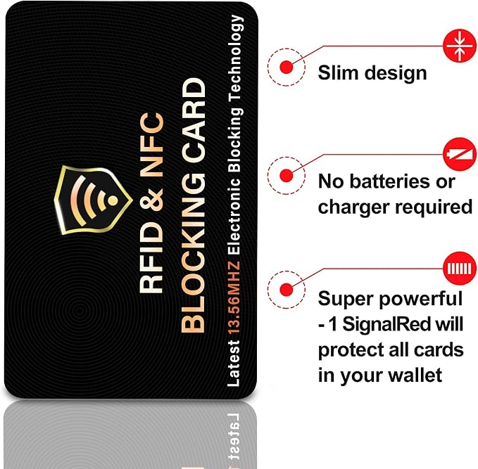 SaiTech IT 20 Pack RFID Blocking Card for Credit Debit ID Card, Black | Slim Anti-Theft Contactless NFC RFID Blocker Protector, Easily Fit into Wallet and Purse, for Men & Women