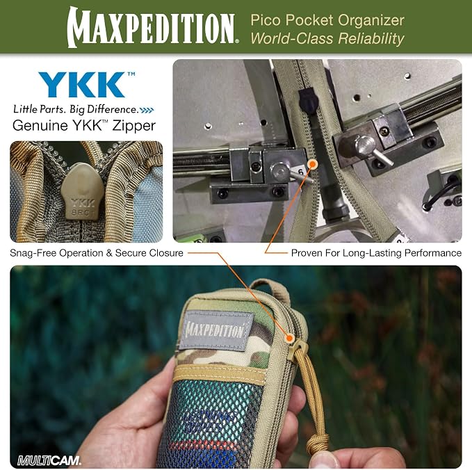MAXPEDITION Pico Pocket Organizer, Ultra Compact EDC Gear Pouch, Tactical Utility Pouch for Everyday Carry, Tools, Gadgets, Outdoor First-Aid Kit, Survival