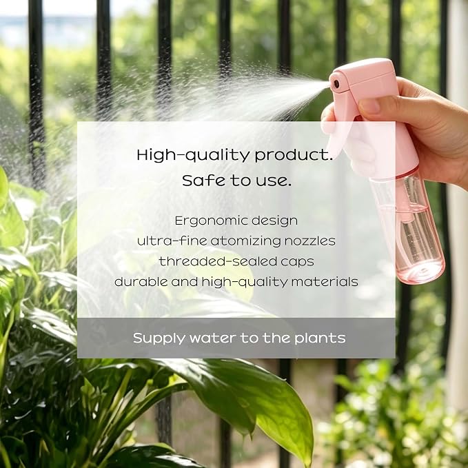 Spray Bottle for Hair, 2 Pack 95ml Small Continuous Water Mist Spray Bottle, Ultra Fine Mist for Face, Hairstyling, Salon, Cleaning, Toners, Hydration & Makeup, Travel Size Leak-Proof Bottles Pink