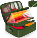 Noiposi 5200℉ Fireproof Document Box with Lock 16.1"x11.4"x4.3" | Portable ,Home ,Travel Water Resistant Document Storage Organizer with for Important Documents and File ,Green