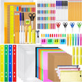PerKoop 24 Sets Back to Supplies Bulk Kit Includes Notebooks Rulers for K-12 Essentials