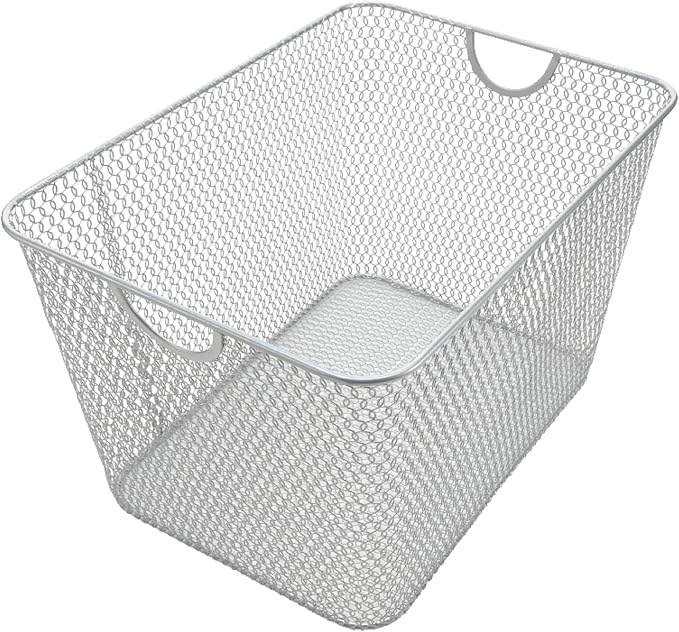 YBM HOME Kitchen Pantry Organizer Wire Basket for Shelves, Cabinets, Pantry, Countertop, Mesh Open Storage Bin Metal Basket for Organizing Food Supplies, 15x12x11.5