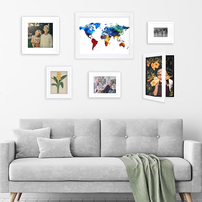 Dynamic Frames Li’l Davinci Front-Open 2-Pack Kids Art Frames, Wooden Frames for 9x12 Artwork, Prints & Certificates, Store up to 50 per Frame, 11.75 x 14.75 Outer Dimensions, White