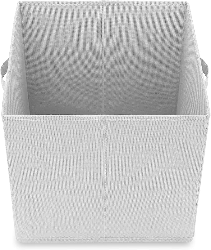 Casafield Set of 6 Collapsible Fabric Cube Storage Bins, White - 13" Foldable Cloth Baskets for Shelves, Cubby Organizers & More