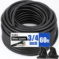 60 FT Wire Loom 3/4 Inch, Split Wire Loom Tubing Wire Conduit, Wire Protector Tubing – Black