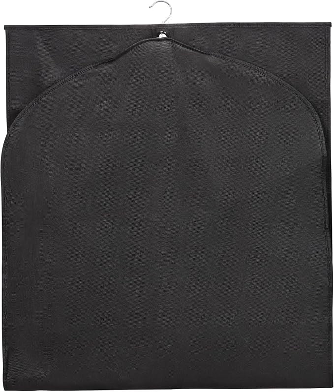 Syeeiex 60'' Garment Bags for Hanging Clothes(Set of 8), Dress Bags for Gown, Garment Bag for Dresses Long, Dress Garment Bag for Suit, Evening Dresses, Fur Coat, Long Dress Gown(Black)