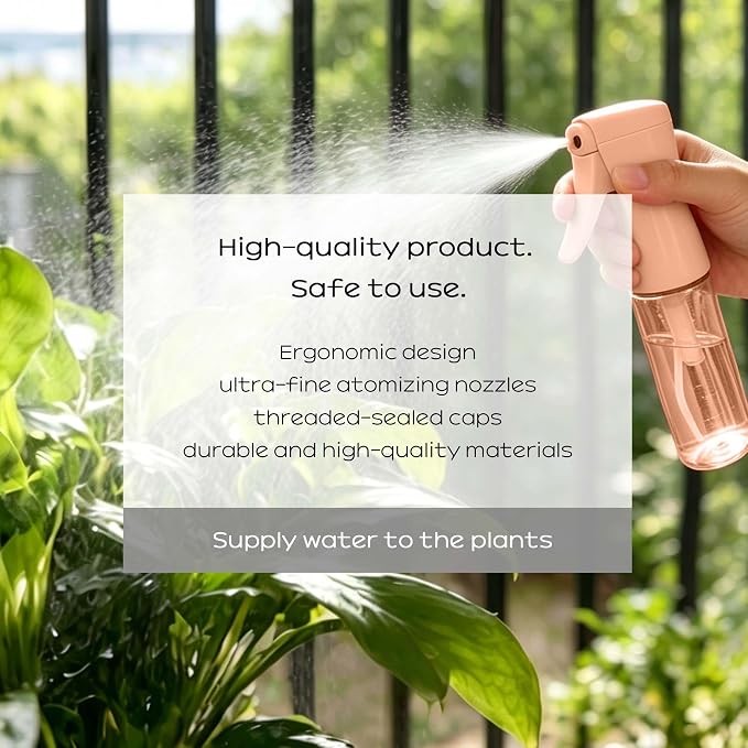 Spray Bottle for Hair, 2 Pack 95ml Small Continuous Water Mist Spray Bottle, Ultra Fine Mist for Face, Hairstyling, Salon, Cleaning, Toners, Hydration & Makeup, Travel Size Leak-Proof Bottles Orange