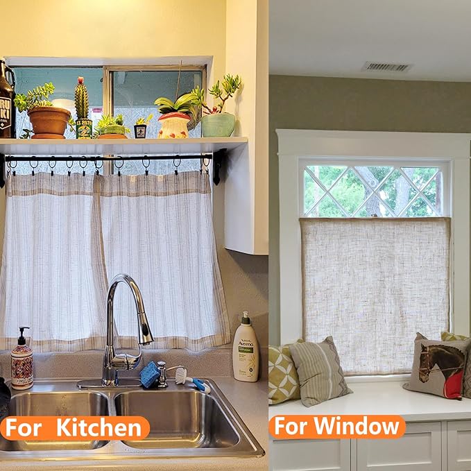 KXLife Spring Tension Curtain Rod for Window Adjustable 28-40", 2Pcs | Black, No Drilling, Expandable Spring Loaded, Drapery Rod for Home Decor, Window, Doorway
