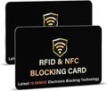 SaiTech IT 2 Pack RFID Blocking Card for Credit Debit ID Card, Black | Slim Anti-Theft Contactless NFC RFID Blocker Protector, Easily Fit into Wallet and Purse, for Men & Women