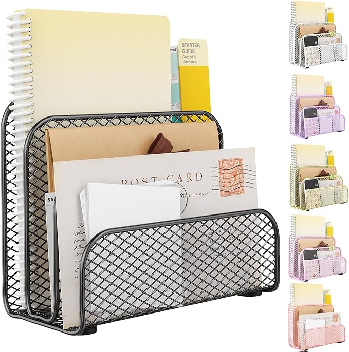 gianotter Mail Organizer Countertop | Mail Sorter with 3-Slot Mail Holder Letter Holder for Desk Bill Organizer for Office Receipts and Letter Paper Storage