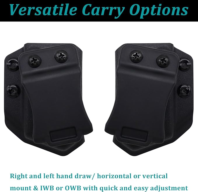 Universal Mag Carrier IWB/OWB Magazine Holster Fits for 9mm/.40 Double Stack, Right & Left Hand 2Pack