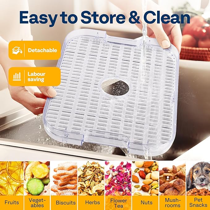 VIVOHOME Electric 5 Trays Food Dehydrator Machine, 400W Hydrator Machine with 72H Digital Timer and Temperature Control for Fruit Vegetable Meat Jerky Herb Beef Mushroom, Black