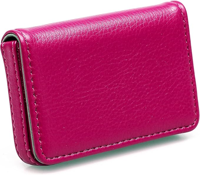 RFID Blocking Wallet - Minimalist Leather Business Credit Card Holder - Rose