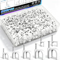 mxuteuk 630PCS Cable Clips with Steel Nails,4/5/6/8/10mm Round and 5/6mm Square White Cable Wire Clips,Wall Clips for Cords,Cable Cord Clips for RG6 RG59 CAT6 RJ45