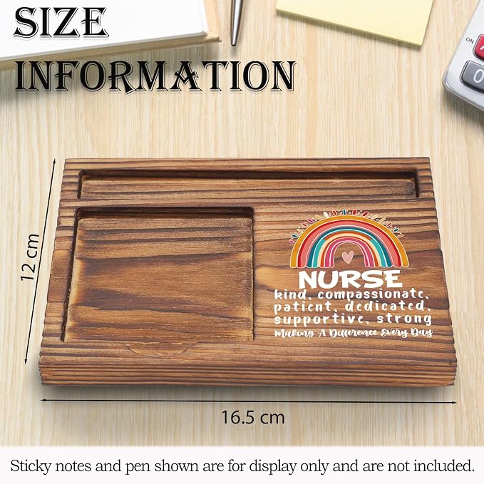 Nurse Gift Sticky Note Holder Appreciation Thank You Gift Wooden Desk Accessory Nurse Appreciation Week Team TZP172