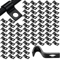 Yaocom 100 Pcs Cable Wire Screw Clips 1/4 Inch, Zinc Plated Steel Clamp Outdoor Cord Clips for Wall Mounting Wire Management(Black,1/4 in)