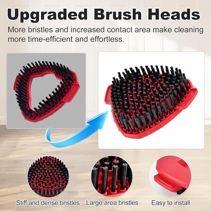 Mop Scrub Brush Head for O-Cedar EasyWring, Scrubber Mop Attachment 2-Pack | Upgraded full bristles, no hollow center. Fits 1-Tank spin mop system. Fits O-cedar mop replace head scrubber grout brush