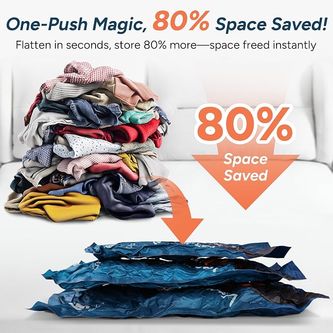 Oxford Fabric Vacuum Storage Bags for Travel, Wireless Pump & 15-Pack Set | 2026 Upgraded Vacuum Storage Bags with Wireless Pump, Opaque Design for Privacy & 80% Space Saver for Travel & Home