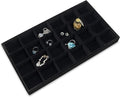 The Display Guys - Stackable Jewelry Tray and Organizer - for Drawers, Dressers, Store Display (24 Compartments, Black Velvet)