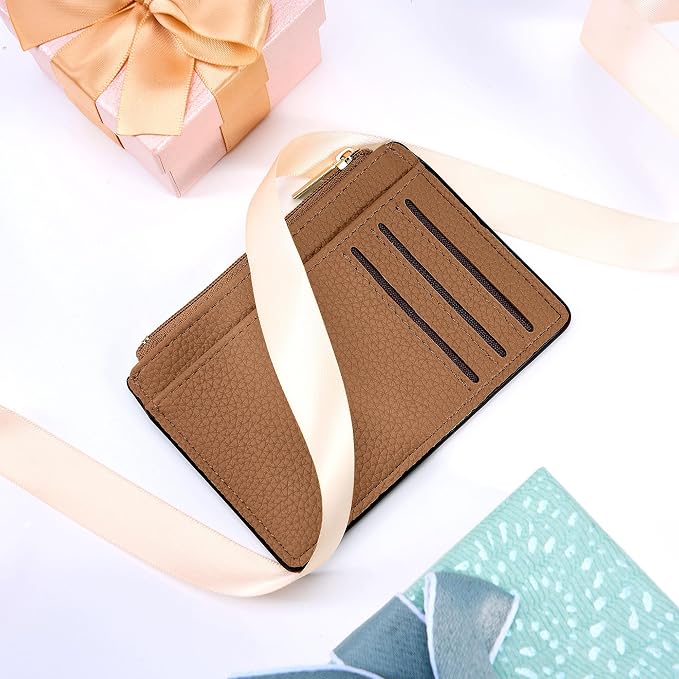 Tipmile Womens Credit Card Holder Wallet, Small Slim RFID Blocking Sleeve | Mini Tiny Cute ID Case, Minimalist Zipper Pocket Wallet, Thin Coin Purse, Mothers Gift