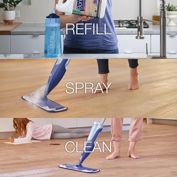 Bona Hardwood Floor Cleaner Refill - 128 fl oz - Lavender Thyme Scent | Residue-Free Floor Cleaning Solution Spray Mop and Spray Bottle Refill - For Wood Floors