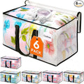 HomeHacks Clear Moving Bags Heavy Duty 6 Pack, Storage Bags with Zipper, Extra Thick Handles & Waterproof Packing Boxes for Moving, Camping, Home Organization 76L/20Gal (28.7"x11.8"x13.8")