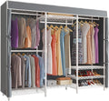 VIPEK V5C Portable Bedroom Armoires Wardrobe Closet with Cover, Heavy Duty Adjustable Clothing Rack, White Metal with Grey Oxford Fabric, 68.9" Lx15.7 Wx76.4 H