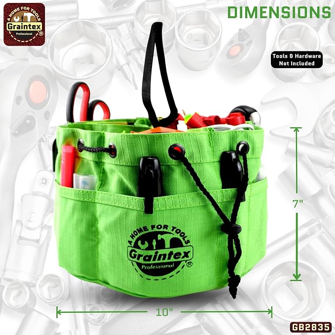 Graintex 18 Pocket Grab Bags Set of 3 Pcs Rip-Stop Canvas, Drawstring Closure, Small Parts Organizer Bag, Small Tools, Screws, Parts, Parachute Tool Bag, Parachute Tool Organizer for Essential Items