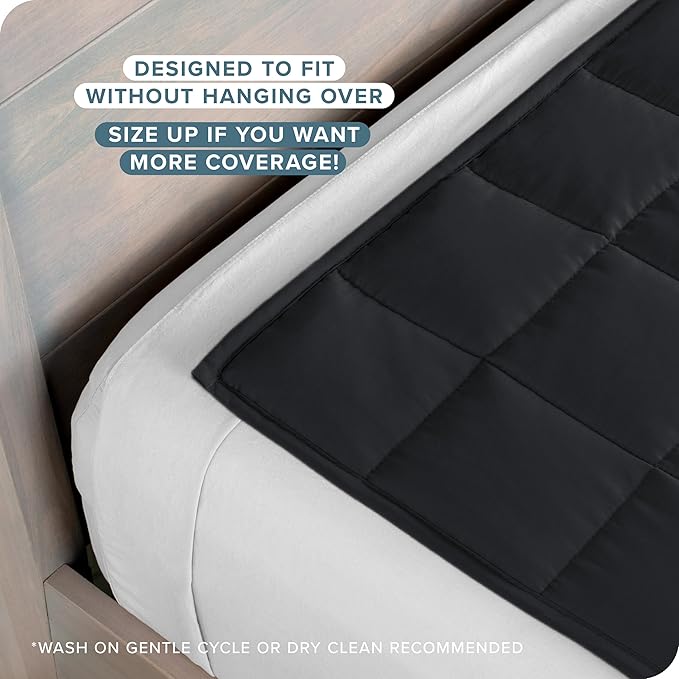 Bare Home Weighted Blanket Twin or Full Size 10lb (40" x 60") - All-Natural 100% Cotton - Premium Heavy Blanket Nontoxic Glass Beads (Black, 40"x60")