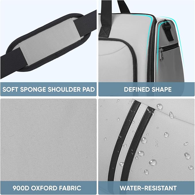 BALEINE Travel Garment Bag, Travel Suit Bag for Men, Water Resistant Carry on Garment Bag for Hanging Clothes, Garment Duffel Bag for Travel Business (Gray-Convertible)