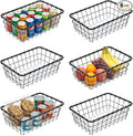 6PK Wire Baskets for Organizing, Baskets for Pantry Organization, Baskets for Snack, Fruits, Cans, Toys, Kitchen Cabinets, Closet Storage