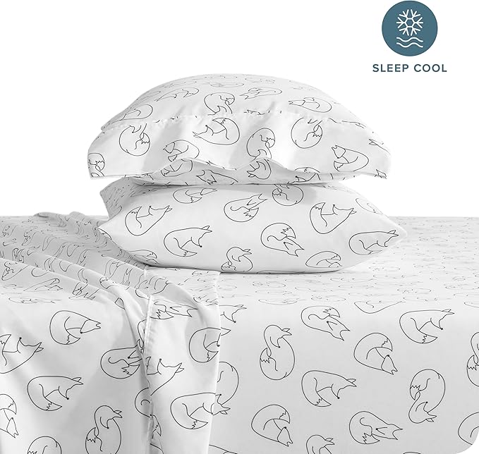 Bare Home Twin XL - College Dorm Size - Christmas Sheet Set - Luxury 1800 Ultra - Double Brushed Soft Microfiber - Deep Pockets - Easy Fit - 3 Piece Set - Holiday Bed Sheets (Twin XL, Feelin' Foxy)