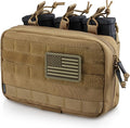 WYNEX Tactical Mag Admin Pouch, Molle Triple Magazine Pouches | Utility Tool Pouch Medical EMT Organizer with Triple Stacker Magazines Holder for M4 M16, Molle Compatible, Patch Included