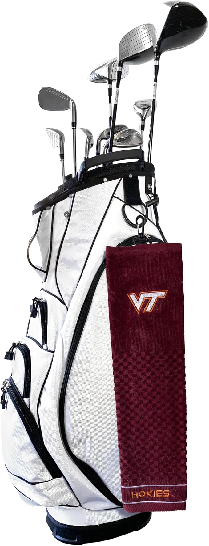 Team Golf NCAA Virginia Tech Hokies Embroidered Golf Towel Embroidered Golf-Towel, Checkered Scrubber Design, Embroidered-Logo (Pack of 6)