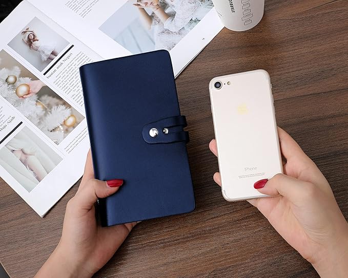 Business Card Holder and Credit Card Holder with 96 Card Slot, Business Card Organizer,Credit Card Organizer and Card Case for Protect Your Cards from Loss or Damage(Blue)