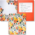 Steel Mill & Co Cute Large Spiral Notebook College Ruled, 11" x 9.5" with Durable Hardcover and 160 Lined Pages, Orange Floral