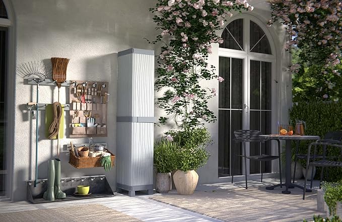 Terry, Base 2350 RUW, Cabinet 1 Door, 4 Shelves. Color: Gray, Material: Plastic, Dimensions: 35x43.8x181.8 cm