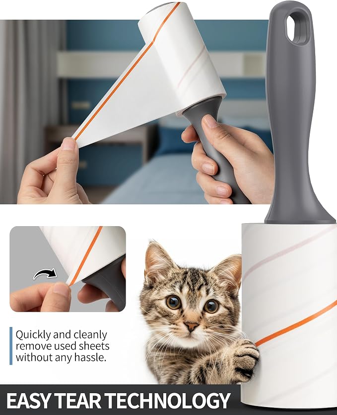 MR.SIGA Extra Sticky Lint Roller Pet Hair Remover for Clothes, 720 Sheets | Dog and cat fur remover, removes hair from couch, furniture and carpet easily