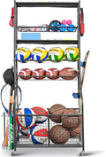 Mythinglogic Sports Equipment Garage Organizer,Garage Ball Storage for Sports Gear and Toys, Rolling Ball Cart with Wheels for Indoor/Outdoor Use